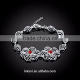 Crystal Silver Plated Bracelets ,flower Beads Bracelets thumbnail-4