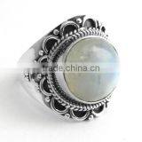 Love Me Not Rainbow Moonstone 925 Sterling Silver Ring thumbnail-1