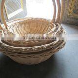 The Set of 4 Round Willow Flower Basket With Long Handle thumbnail-1