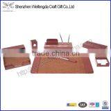 Exquisite 7 Pieces Luxury Brown Custom Leather Desk Set