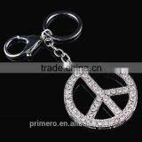 Car Cartoon Creative Peace Sign Logo Peugeot Alloy Crystal Key Chain Bag Hangings thumbnail-2