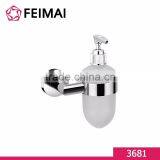 Wall Mounted Brass Chrome Plated Glass Bottle Dispenser With Plastic Pump