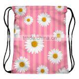 High Quality 3D Printed Daisy Pink Strips Large Drawstring Bag Backpack thumbnail-6