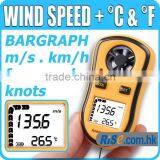 Thermometer Air Velocity Flow Bar Graph C/ F Wind Speed Meter Anemometer