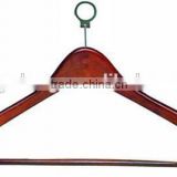 Fashion hotel anti-theft wooden hanger with spring bar