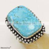 Antique Classy Genuine Turquoise New 925 Sterling Silver Men Rings thumbnail-2