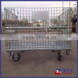 Securiity Wire Mesh Folding Storage Cage With Wheels