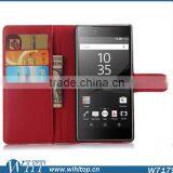 New Arrival Litchi Leather Wallet Flip Stand Pouch Cover Case for Sony Xperia Z5 thumbnail-5