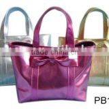 fashional and promotional metallic tote bag Pu