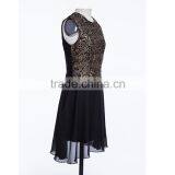 Hot Selling Popular Mature Style O-neck Sleeveless Shiny Women Dress for Formal Party thumbnail-3