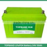 Hot Sale!!! TOPBAND 24V 50Ah LiFePO4 Batteries