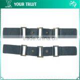 Clear Rhinestone Gunmetal Alloy Buckle Black Coat Leather Toggle Buttons thumbnail-2