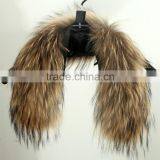 Wholesale Natural Raccoon Fur Hood Trim / Detachable Fur Collars / Fur Scarf thumbnail-5