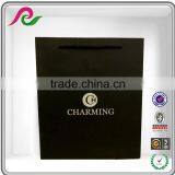 Luxury Black Custom Logo Printed Recyclable Paper Bag With Special Surface Texture thumbnail-1
