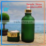 green body lotion bottle match with green glass jars
