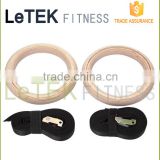 Wood Gymnastic Ring Olympic Strength Training Gym Rings Wooden for Crossfit