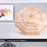 New Stylish 3 Folding Check Walking Umbrella