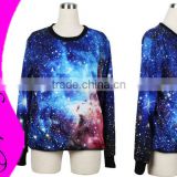 Casual Jumpers Long Sleeves Colorful Blue Sky Galaxy Hoody Cosmic Printer Christmas Sweatshirts Big Size