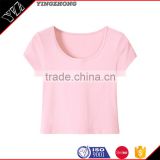 China factory whlesales women clothing blank short sleeve solid colord sexy t-shirt / t shirs /tshirs with soft fabric