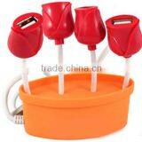 BRAND NEW Flower Shaped 4 Port USB Hub for PC Home Office thumbnail-5