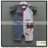 BKD 2016 Contrast Color Pockets Baby Boys Romper and Flock Printed Baby Clothes thumbnail-3