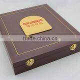 Luxury wooden box For Collector Plates with gold lock