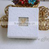 Custom White Wedding Ring Box With Beaded Name Plate of X