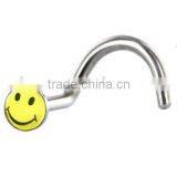 Stainless Steel Smile Logo Nose Rings Body Piercing Jewelry thumbnail-1