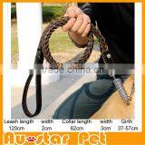 High Quality Customized Braided Leather Dog Leashes for Medium or Large Dogs, Genuine Leather Pet Collars and Leashes thumbnail-4