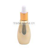 UV Gel Silver Gold Colored Bowling Shaped Glass Dropper Bottle for E-juice, Empty Mini Glass Essential Oil Bottles thumbnail-3