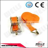 2195-2 CE certificated ratchet tie down strap with kinds hook