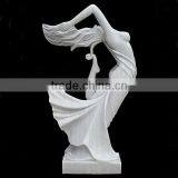 White Marble Abstract Art Deco Lady Sculpture thumbnail-1