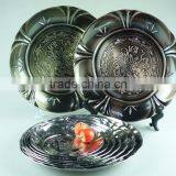 2015 Hot Selling Multi Size Stainless Steel Decorative Flower Plate, Dinner Round Plate With3 Clour thumbnail-1