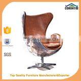 Vintage Living Room Furniture Egg Chairs With Aluminium Back thumbnail-4