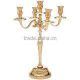 Gold Plated 5 Lights Wedding Candelabra thumbnail-1
