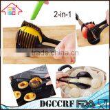 NBRSC 2 in 1 Function Portable Lemon Tomato Vegetable Slicer Divider Food Slices Clip Kitchen Helper Holder thumbnail-1