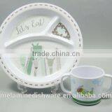 Factory Wholesale Melamine Kids Children Dinnerware/melamine Children Divided Plates and Cup thumbnail-1