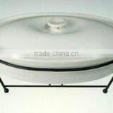 Ceramic Oval Casserole With Rack & Tealight thumbnail-3