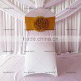 Chiffon Flower Handmade Gold/Blue/ Red/Pink/red Spandex Chair Bands Chair Bow Chair Sashes For Wedding thumbnail-3