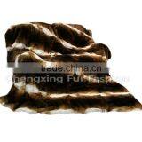 CX-D-58 Natural Color Soft Rex Rabbit Fur Throw Blanket -Genuine Fur Rug thumbnail-4