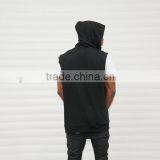 New Men Thin Hip Hop Sleeveless Vest Hoodie Men Outdwear Sports Hooded Vest With Zipper Casual Vest Coat thumbnail-2