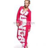 Wholesale Cotton Adult Red One Piece Jumpsuit Custom Made Adult Print Onesie thumbnail-1