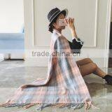 Popular Style Girl Scarf Spring and Autumn Grid Imitated Cashmere Material Useful for Nearly Any Occasion Ladies Cappa thumbnail-1