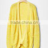 Girl Shawl Collar Long Knitted Cardigan Sweater thumbnail-2
