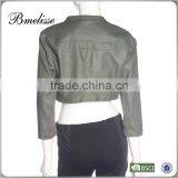 2014-2015 Stylish Women's Half pu Jacket Fake Fur pu Jacket for Lady thumbnail-3