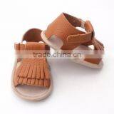 Wholesale Shoes Baby Moccasins Sandals Rubber Sole Leather Baby Sandals thumbnail-2