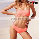NEW! 2016 Smocked Lace-up Bandeaur Woman Swimsuit Hot Kore an Teen Girl Bikini thumbnail-1