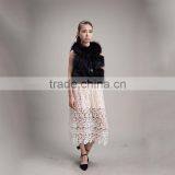 Myfur Lady Design Genuine Fox Fur Waistcoat Sleeveless Arctic Fox Fur Vest thumbnail-2