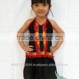 Thai Hmong Girls Halter Cotton Children's Clothing Outfit Woven thumbnail-1