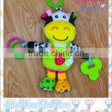 Colorful Cow Pressing Musical Plush Toys Baby Educational Stuffed & Plush Toy Baby Bed Hanging Toys thumbnail-1
